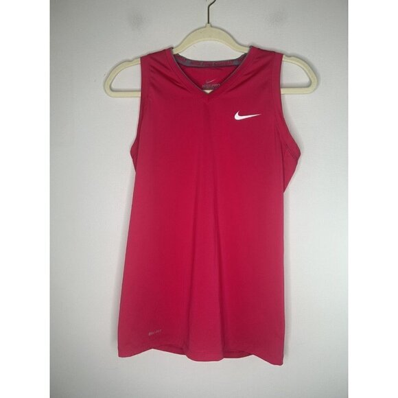 Nike Pro Combat Womens Hot Pink Athletic Tank Sleeveless Stretch Dri Fit Small - Picture 1 of 10
